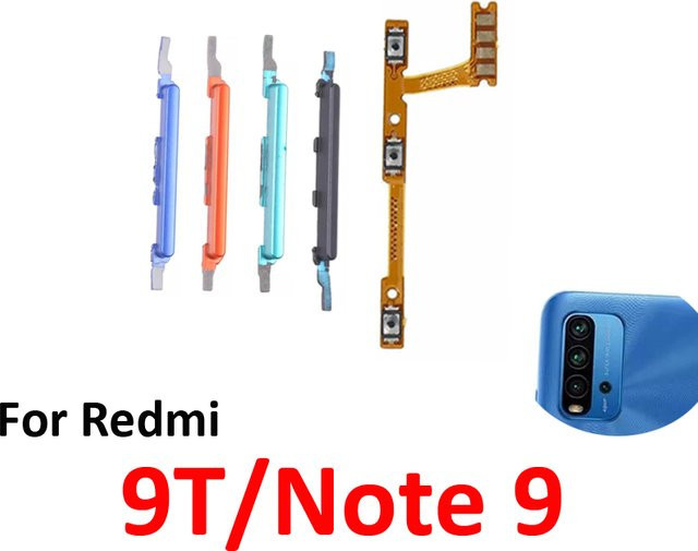Xiaomi Redmi 9T Note 9 4G Lautstärketasten und Ein-/Aus-Taste Flexkabel Ersatzteile in Schwarz und Blau - Bild 1