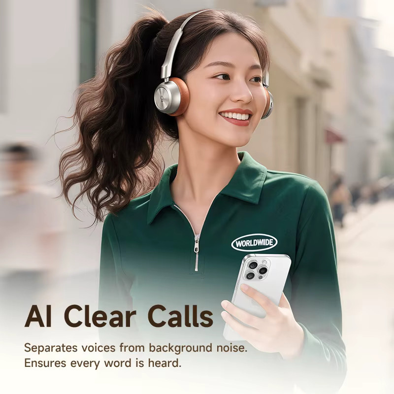 Baseus BH1 Air Kabellose Over-Ear-Kopfhörer mit Bluetooth 6.0 und ENC Geräuschunterdrückung in Silber - Bild 4