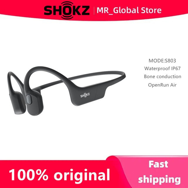 Shokz OpenRun Air S803 Knochenleitungs-Sportkopfhörer Bluetooth Kabellos Schwarz IP67 Wasserdicht - Bild 1