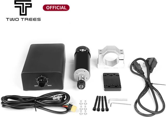 T-Trees CNC Spindelmotor 500W mit ER11 Aufnahme und Drehzahlregler in Schwarz für Holzbearbeitung und Graviermaschinen - Bild 1