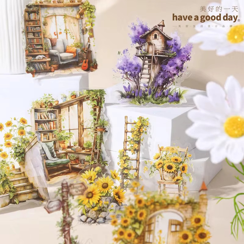 30 Stück dekorative Aufkleber mit Gartenthema in Multicolour für Scrapbooking und DIY-Projekte - Bild 1