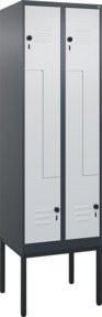 C+P Z-Spind Classic PLUS Garderobenschrank mit 4 Fächern und Sicherheits-Drehriegel, Farbe: Anthrazit, Grau, Schwarz, H x B x T: 212 x 60 x 50 cm - Bild 1