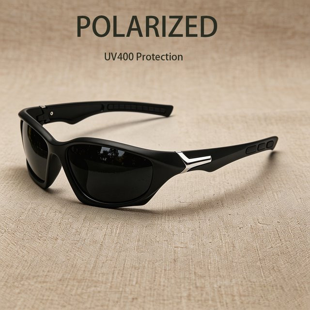 AWGSEE Sportsonnenbrille Wrap, Vollrand, Schwarz, Herren, Kunststoff - Bild 1