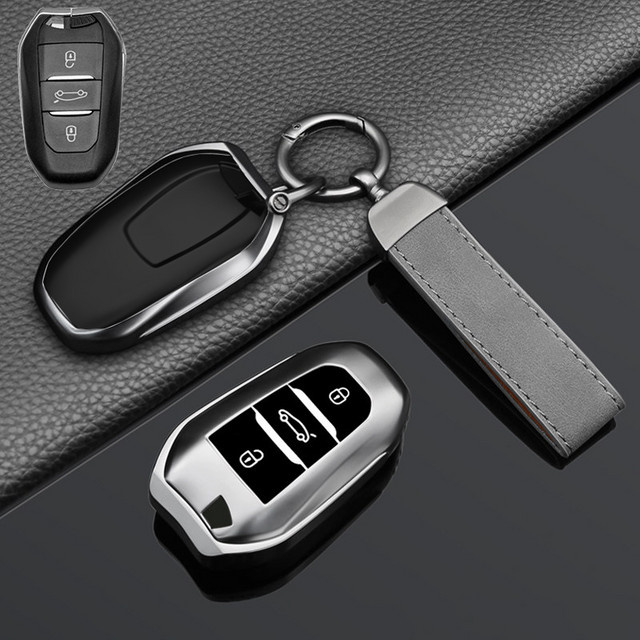 ICAR TPU-Autoschlüsselhülle in Grau für Peugeot 208 308 508 2008, Citroen C4 und Opel Corsa Crossland X - Bild 1