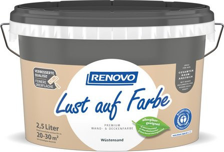RENOVO Dispersionsfarbe beige-braun, matt, lösungsmittelfrei, 2,5 l - Bild 1