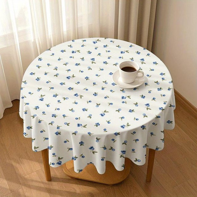 JINGYUE Pet Frühlings-Oster-Tischdecke mit Lamm- und Blumenmustern in Weiß, quadratisch, B/B/B: 152 x 152 x 152 cm - Bild 1