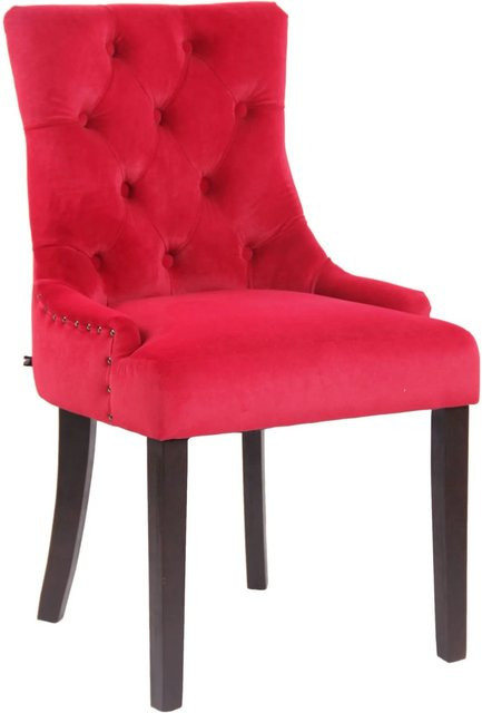 DELUKE Esszimmerstuhl HILON aus Samt in Rot, B/T/H: 55 x 58 x 92 cm - Bild 1