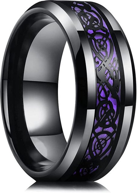 YIRAN Ring Wolfram, Schwarz, Zirkonia, Herren, 11 - Bild 1