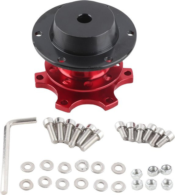 Wosawe Outdoor Sports Universeller Auto-Lenkrad Schnellverschluss Rennadapter mit abnehmbarem Boss-Kit in Rot und Schwarz - Bild 1