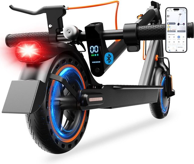 TODIMART T3 Elektroroller für Erwachsene und Jugendliche, faltbarer E-Scooter mit 350W Motor, 36V 7,8Ah Akku, 30-35km Reichweite, 8,5 Zoll pannensichere Reifen, Bluetooth und doppeltem Bremssystem, Schwarz - Bild 1
