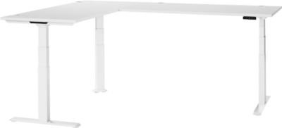 Schäfer Shop Genius Winkelschreibtisch Modena Flex, elektrisch höhenverstellbarer Eckschreibtisch in Weiß, B: 200 cm, T: 240 cm - Bild 1