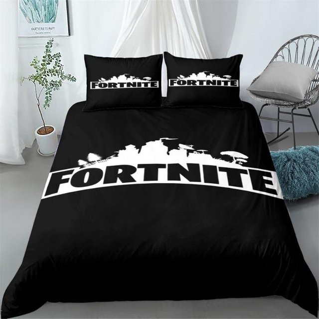 Fortnite Bettwäsche-Set von Gu Tao mit Bettbezug und Kissenbezügen in Schwarz, B/H: 245 x 210 cm - Bild 1