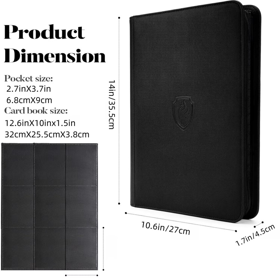 leimenston Sammelkartenbinder, Karten-Sammelalbum, Schwarz, Kunststoff - Bild 3