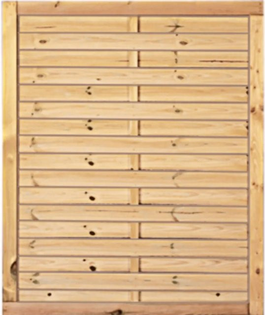 T & J Lamellenzaun aus kesseldruckimprägniertem Kiefern- und Fichtenholz in Grün, B: 100 cm, H: 120 cm - Bild 1