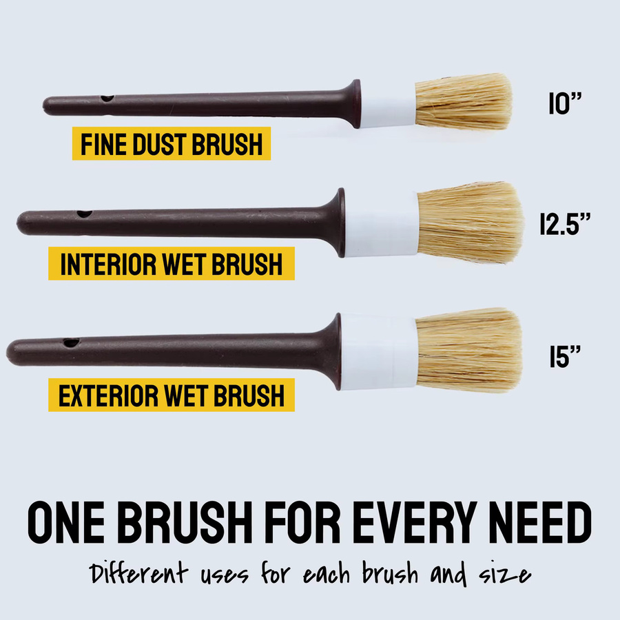 UNTIOR 3/5-teiliges Detail-Dudes-Stiefelhaar Set, ultraweiche Auto-Detailbürsten in Multicolour zur Reinigung von Emblemen, Rädern und Autozubehör - Bild 3
