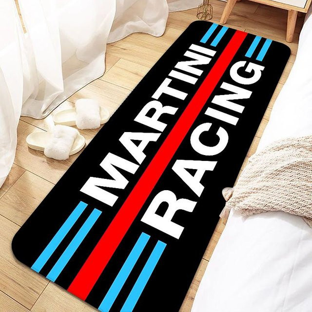 Karpetti Martini Racing Teppich Set, Schwarz, Maschinenwaschbar, B/T: 50 x 80 cm und 50 x 150 cm - Bild 1