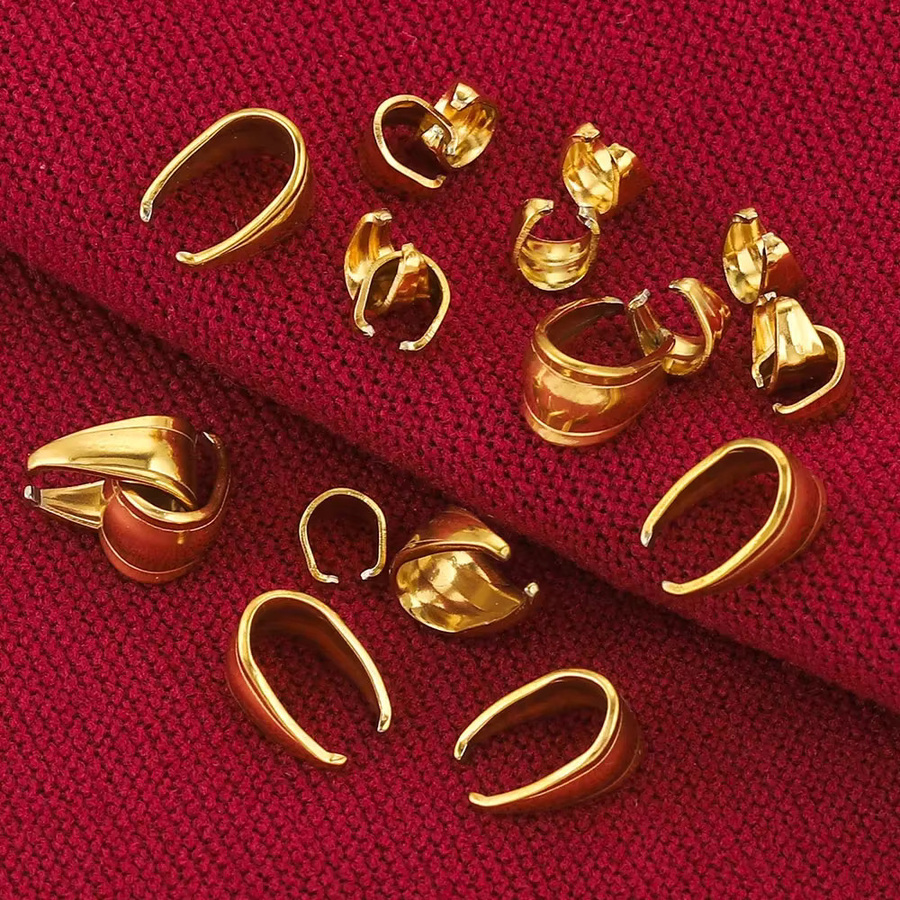 Alisaya Anhänger Clip Stecker Verschluss, Edelstahl, Gold Farbe, Unisex - Bild 2