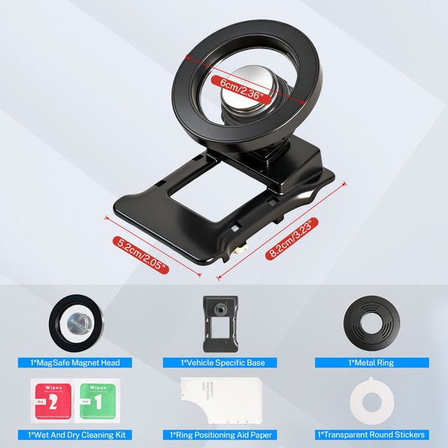 Magnetische Smartphone-Halterung für VW Golf Mk6 GTI (2010-2014), verstellbare mobile Handyhalterung in Schwarz - Bild 1