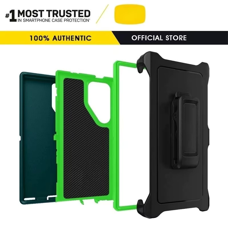 Ott-Box Defender Pro Series Hartschalenhülle für Samsung S23, S24 und S25 Ultra, stoßfest und sturzgeschützt, vollständige Rückenabdeckung, Farben: Pink oder Black - Bild 2