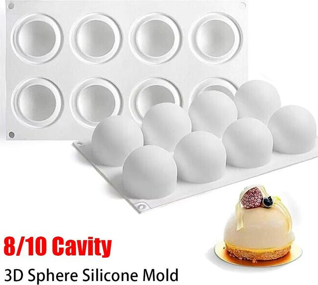 Silikon Backform für 3D Kugel Gebäck und Cake Pops in Weiß - Bild 1