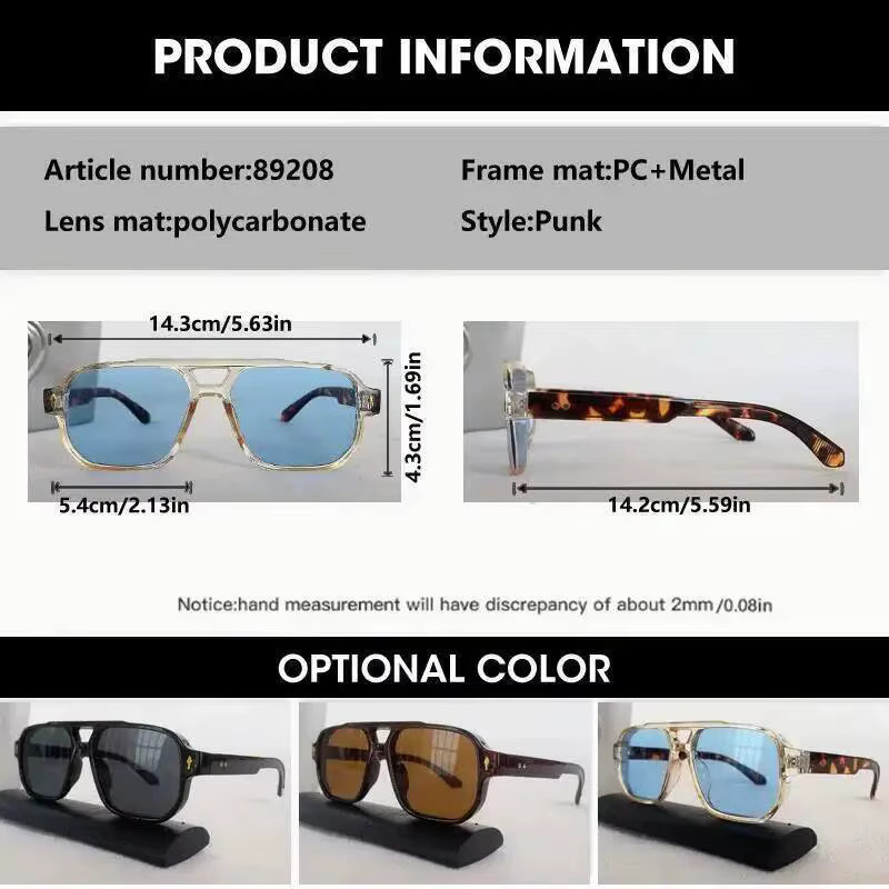 OCYCO Doppelbrücken-Sonnenbrille, Square, Vollrand, Unisex - Bild 2