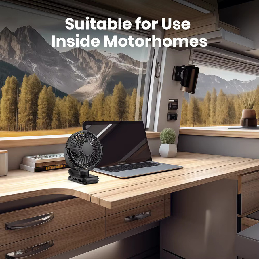 TOPK USB-Tischventilator zum Anklipsen mit bürstenlosem Motor, leiser tragbarer Mini-Ventilator für Büro und Schlafzimmer, Blau und Schwarz - Bild 5