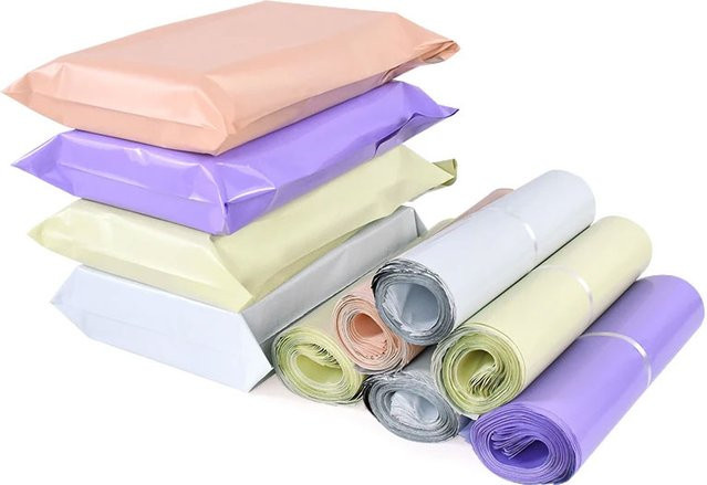 10er Set Selbstklebende Kurierbeutel aus Kunststoff in Multicolor und Weiß für Express-Versand und Mailing - Bild 1