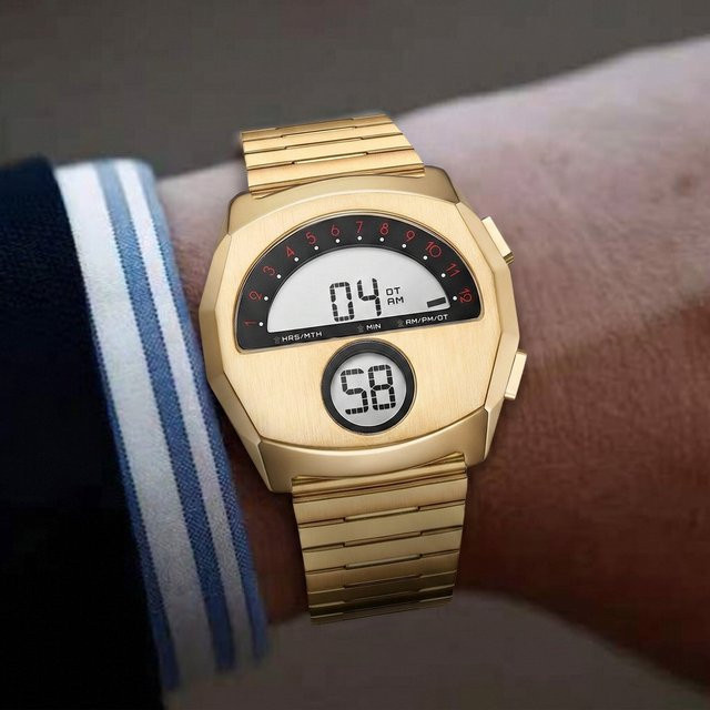 CILOA Digitaluhr, Edelstahl, Gold, Unisex - Bild 1