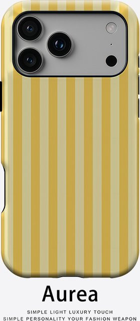 Aurea Case Matte Bumper MagSafe kompatible Schutzhülle für iPhone 17 16 15 14 13 Pro Max in Gelb mit Streifenmuster - Bild 1
