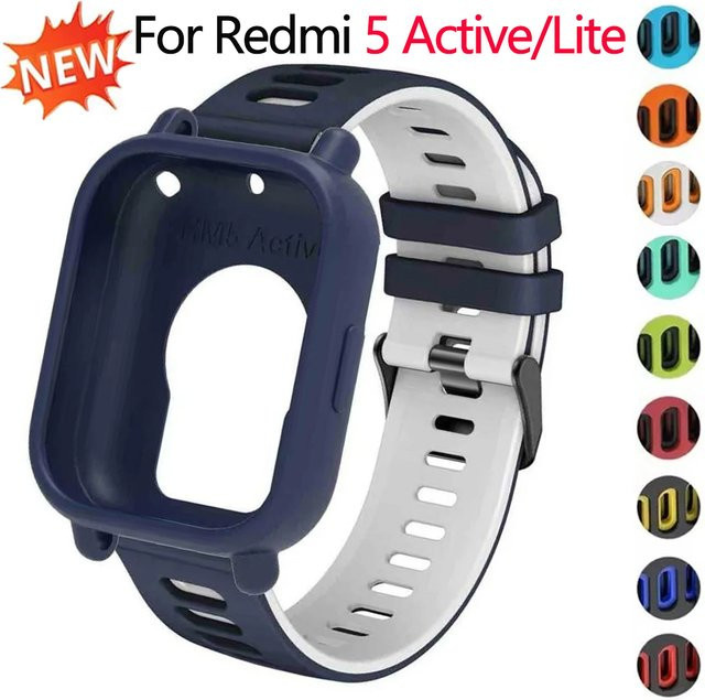 FancyWrist Uhrenarmband mit Hülle, Silikon, multicolor, Redmi Watch 5Active/5Lite - Bild 1