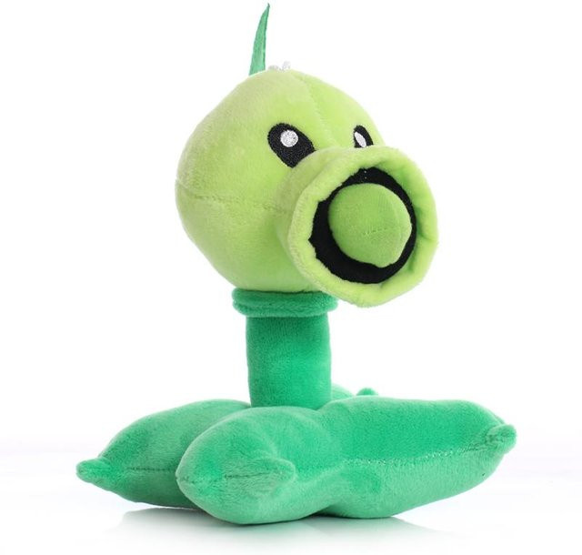 Plants vs Zombies Erbsenschleuder Plüschtier, Schneeerbse Dreiererbse, 18cm, ab 14 Jahren - Bild 1