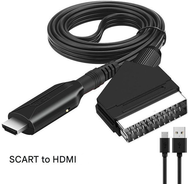 DZL General Home Appliances HDMI-zu-Scart und Scart-zu-HDMI Konverter Audio- und Videoadapter in Schwarz - Bild 1