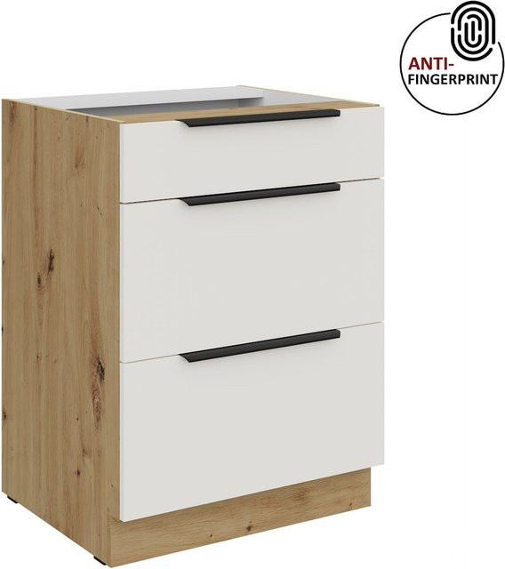 Küchenunterschrank ARIA in Weiss ultra matt mit Anti Fingerprint Funktion, Breite: 60 cm - Bild 1
