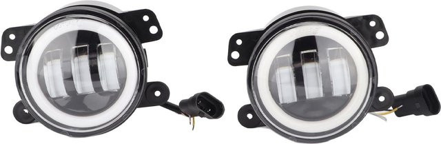 Koogeelife Offroad LED Scheinwerfer Set mit Angel Eye, 2 Stück, 15W, 6500K, IP67 Wasserdicht, Schwarz - Bild 1