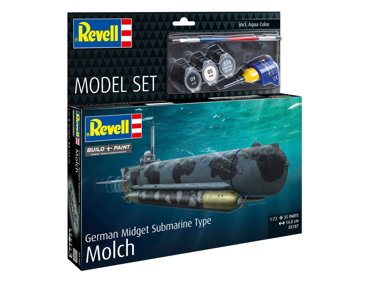 Revell German Midget Submarine Type Molch, Modellset, 1:72, Grau - Bild 3