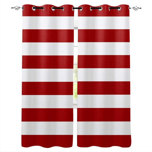 A Family Of Home Textiles Streifen Fenstervorhänge Schwarz-Weiß Semi-Transparent, 2er-Set, Breite: 50 cm, Höhe: 130 cm - Bild 1