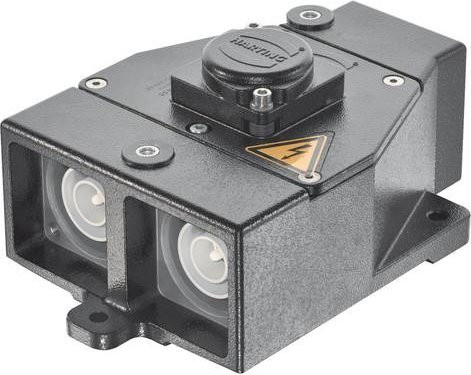 HARTING Steckverbinder-Set 09400330901 mit 1 St. Y-Verteiler in Schwarz aus Aluminium - Bild 1