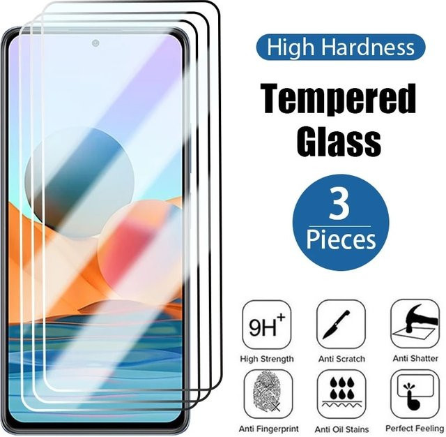 3 Stück Displayschutzfolien aus gehärtetem Glas für Xiaomi Redmi Note 8T, 9T NFC und 10T 4G 5G, transparent - Bild 1