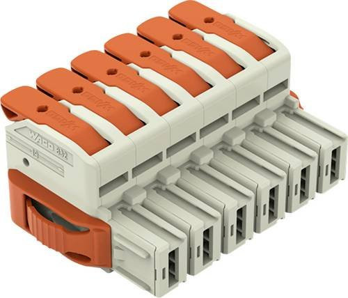 WAGO 832-1106/037-9037 Federleiste in Grau und Orange, 12 Stück - Bild 1