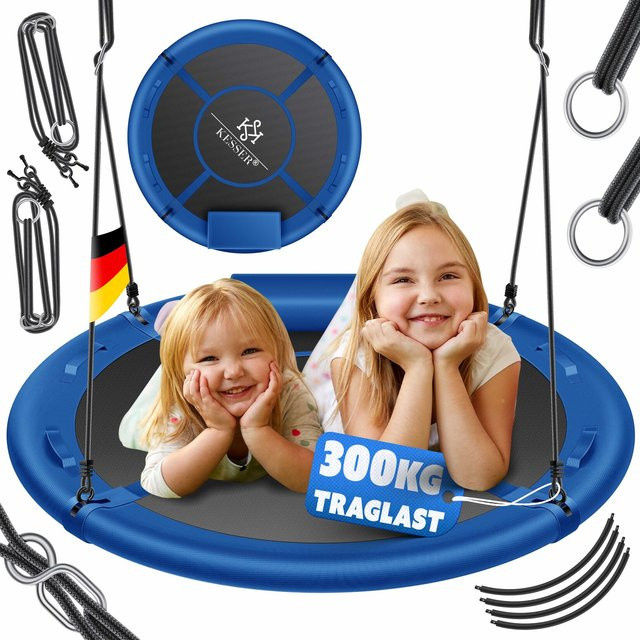KESSER Nestschaukel Tellerschaukel aus Textilene für Kinder und Erwachsene, verstellbare Rundschaukel für Indoor und Outdoor - Bild 1