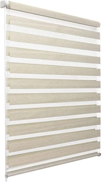 Sol Royal SolDecor DL2 Doppelrollo Day & Night in Beige mit Leinenoptik, B: 70 cm, H: 220 cm - Bild 1