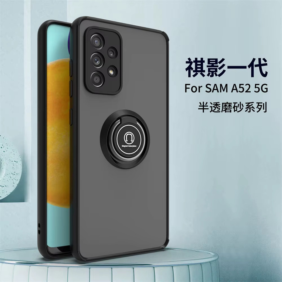 Luxus Stoßfeste Magnetische Matte Handyhülle mit Ringhalter für Samsung Galaxy A73 A72 A71 A52 A51 A42 A33 A32 A31 A03 A04 in Schwarz und Grün - Bild 2