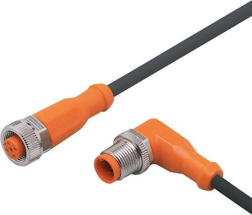 ifm electronic EVC065 Verbindungsleitung mit 5 Polen, gewinkelt und gerade, orange, Länge: 0,3 m - Bild 1