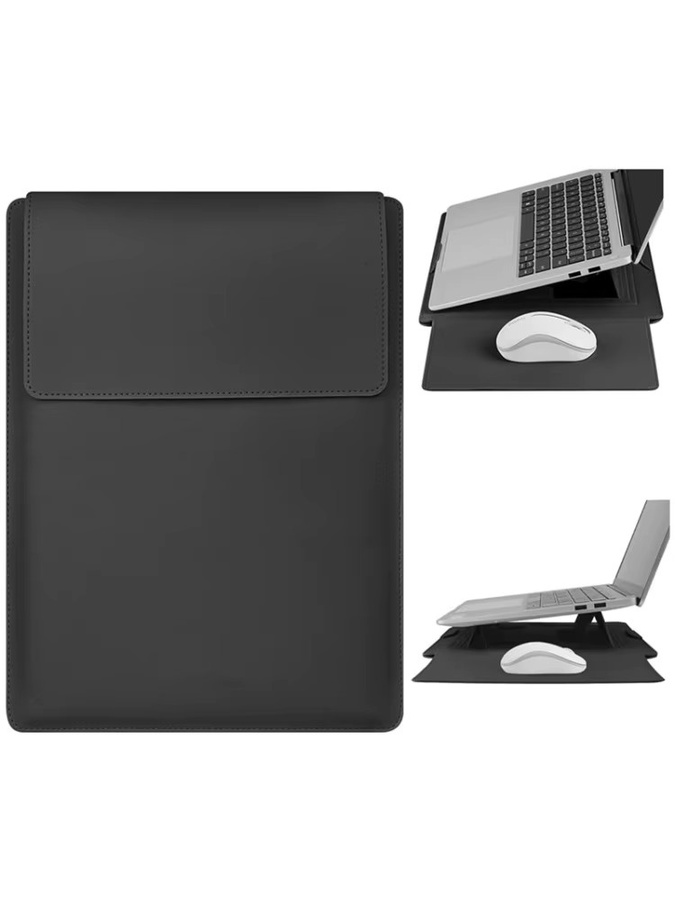 Tragbare Leder-Laptophülle mit verstellbarem Ständer für Apple MacBook Air und MacBook Pro (12 bis 16 Zoll) in Schwarz oder Pink - Bild 5