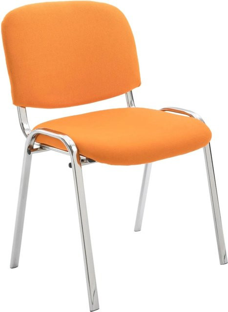 DELUKE Besucherstuhl ZAGREB Konferenzstuhl und Bürostuhl aus Stoff in Orange, B/T/H: 54 x 48 x 79 cm - Bild 1
