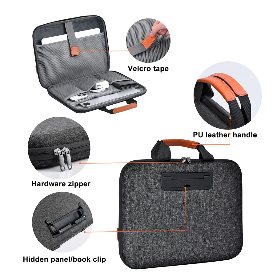 Eary Laptoptasche für Notebooks von 13,3 bis 16,2 Zoll mit Tablet- und iPad-Ständer für Business und Reisen in Schwarz oder Grau - Bild 5