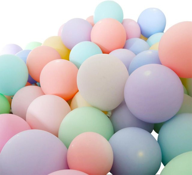 100 Stück Macaron Latexballons in Mischfarben und Weiß, 10 Zoll, rund für Party, Hochzeit und Babyparty - Bild 1