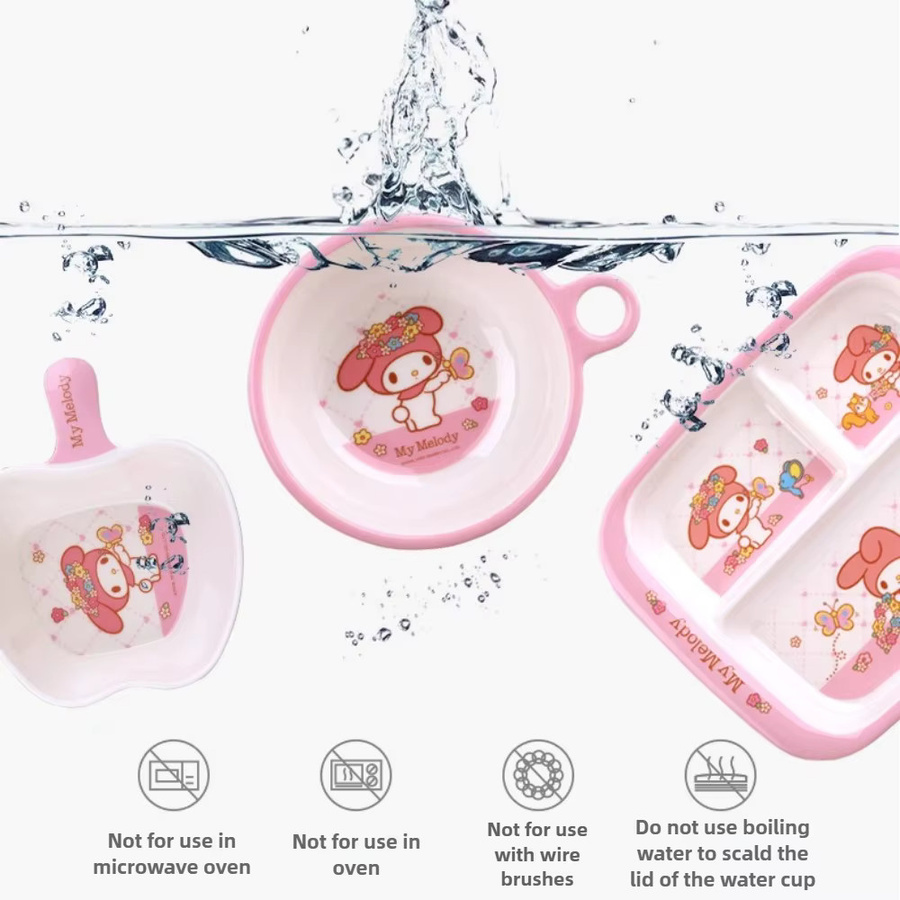 Sanrio My Melody Servierplatte aus Melamin in Pink für Kinder und Dessert - Bild 1