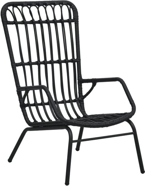 Furnicato Gartenstuhl aus Poly Rattan in Schwarz mit pulverbeschichtetem Stahlgestell, B/T/H: 53,5 x 90,0 x 110,0 cm - Bild 1