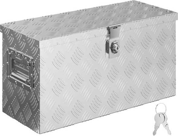 Xpotool Aluminium Truckbox Deichselbox Werkzeugkiste wasserdicht, Farbe: Silber, B/T/H: 60 x 25 x 30 cm